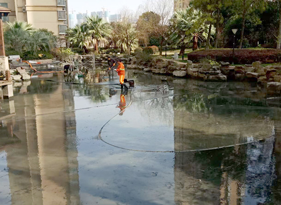 南县景观池淤泥清理